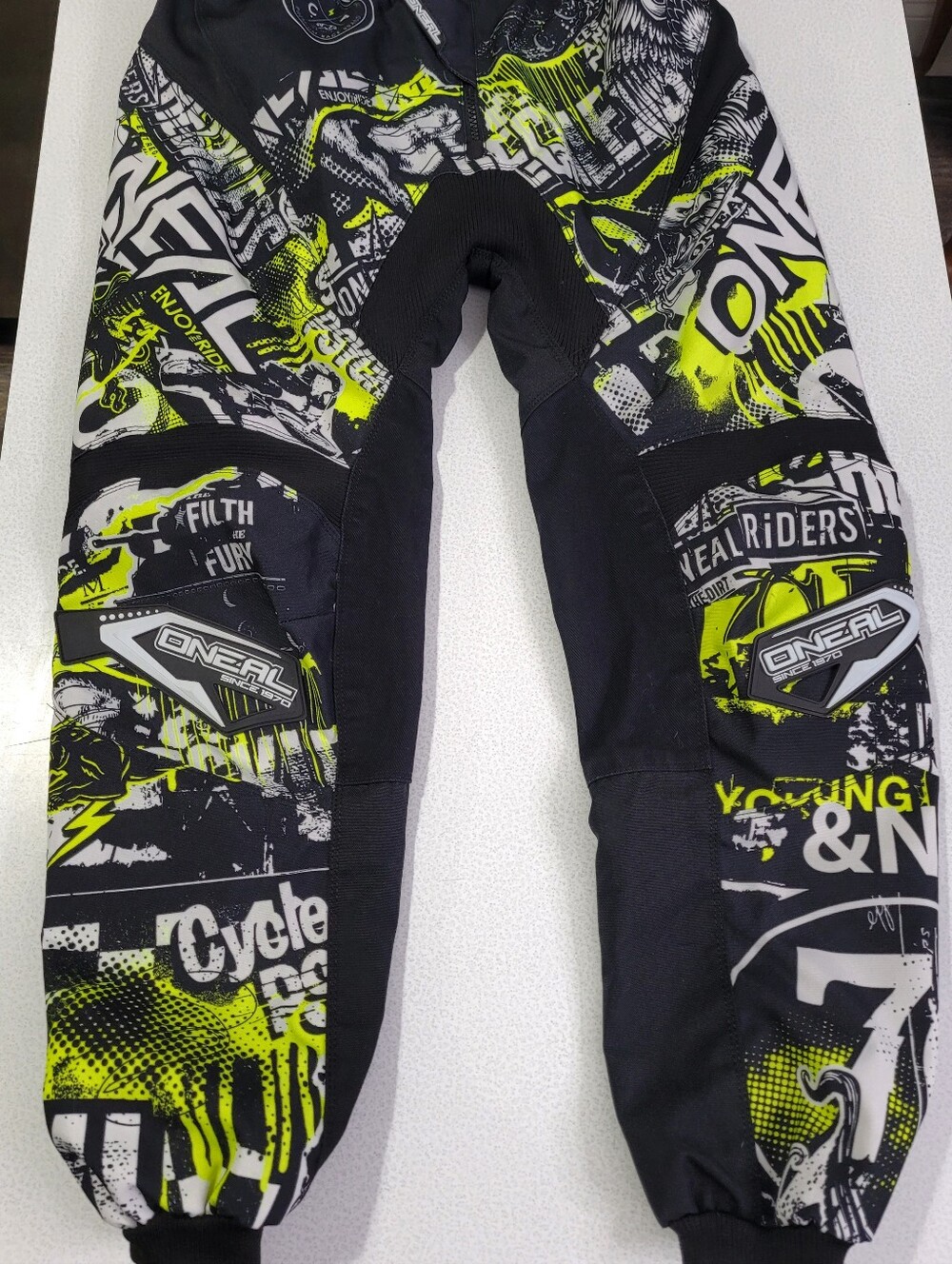 O’Neal men's sz 32 Motorcross Element Attack Pants Black and Neon Yellow Dirt
